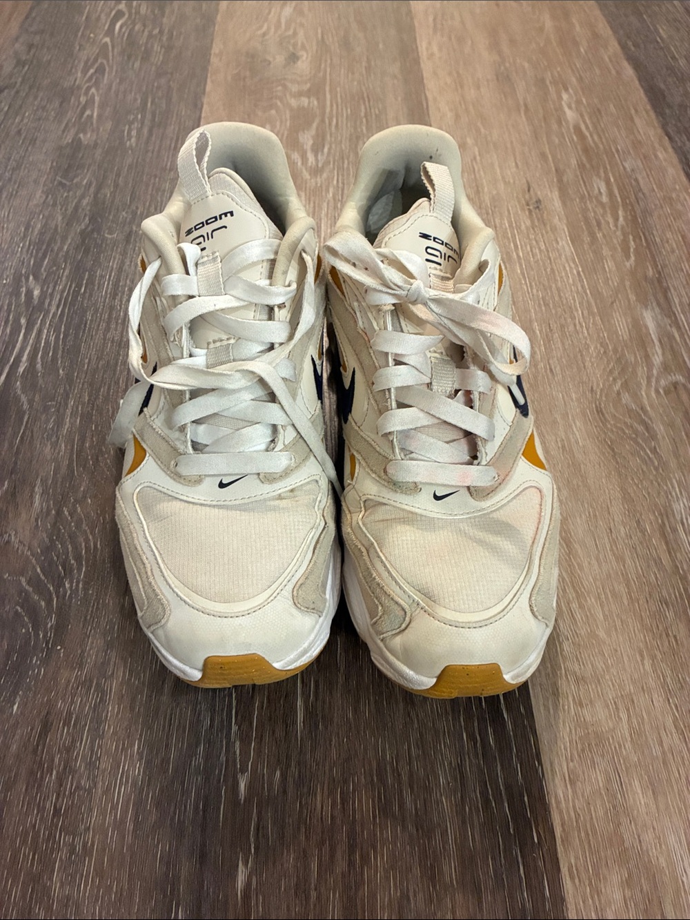 Nike Cream and Mustard Low-Top Running Shoes